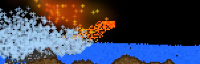 Magma falling into Water, creating Basalt and Steam Magma falling into Water, creating Basalt and Steam